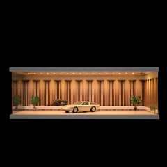 1/43 Diorama Car Garage Model LED Lighting Car Showroom Parking Lot Scene Model