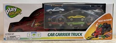 New Play Right 12 Piece Car Carrier Truck Built In Ramp & 9 Cars Ages 4+