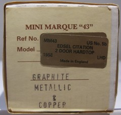Mini Marque 1:43 US 5B 1958 Met Graphite & Copper Edsel Citation 2 Door Hardtop