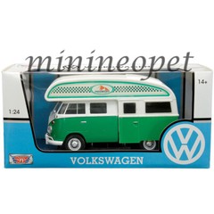 MOTORMAX VOLKSWAGEN VW TYPE 2 T1 CAMPER VAN 1/24 DIECAST MODEL CAR GREEN 79592