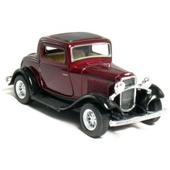 KiNSMART 1932 Ford 3-Window Coupe 1:34 Scale 5″ Die Cast Metal Model Toy Clas…