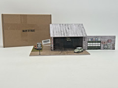 Bivitre Diorama Display Case Garage with LED Lights – 1:64 Diecast Car Display