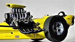Dragster Race Car Classic Custom Hot Rod Racer Promo Model Drag Carousel Yel1 18