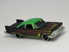 Hot Wheels Garage Black/Green ’57 Plymouth Fury #6/15 Real Riders Metal/Metal