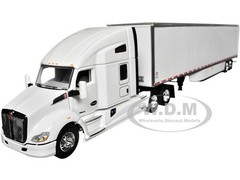 KENWORTH T680 W/SLEEPER & TRAILER WHITE 1/64 DIECAST BY DCP/FIRST GEAR 60-1762