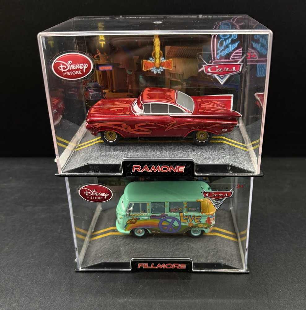 Disney Store Pixar Cars and Cars 2 Red Ramone and Fillmore 1:43