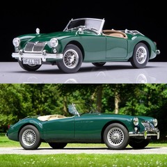 NOREV 1:18 MG MGA 1955 British Green Classic Sports Car Alloy Car Model