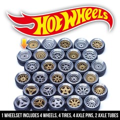 1/64 Scale STANCE ALLOY v4 Wheels – 2 Piece Real Rider Rims Tires Set for Hot