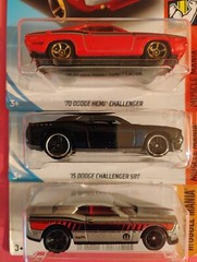 Hot Wheels Dodge Challenger Lot Of 3 – ’15 X2 (Silver & Black) + ’70 (Red)