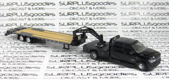 Greenlight 1:64 Black 2023 DODGE RAM 3500 Dually Flatbed w/Gooseneck Trailer