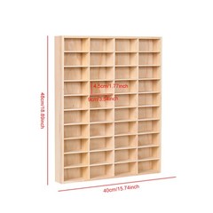 Wooden 40/60 Grids Wall Mounted Display Case for 1/64 HW Diecast Car Matchbox