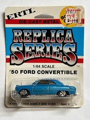Vintage ERTL Replica Series 50 Ford Convertible Blue 1/64 MOC Diecast