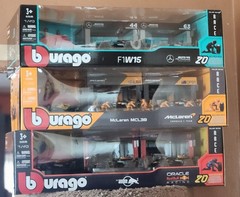 Lot Of 3 Burago 1:43 Formula 1 Racing Deluxe Paddock Sets – 3 Racing Teams