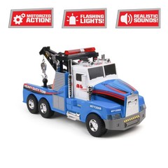 Mighty Motorized Tow Truck Toy – 15″ Vehicle with Lights, Sounds, Working Win…