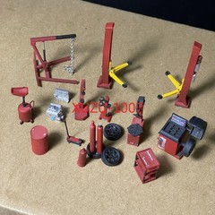1/64 Diorama Car Garage Repair Tool Model Lift Hanger Workshop Maintenance Scene