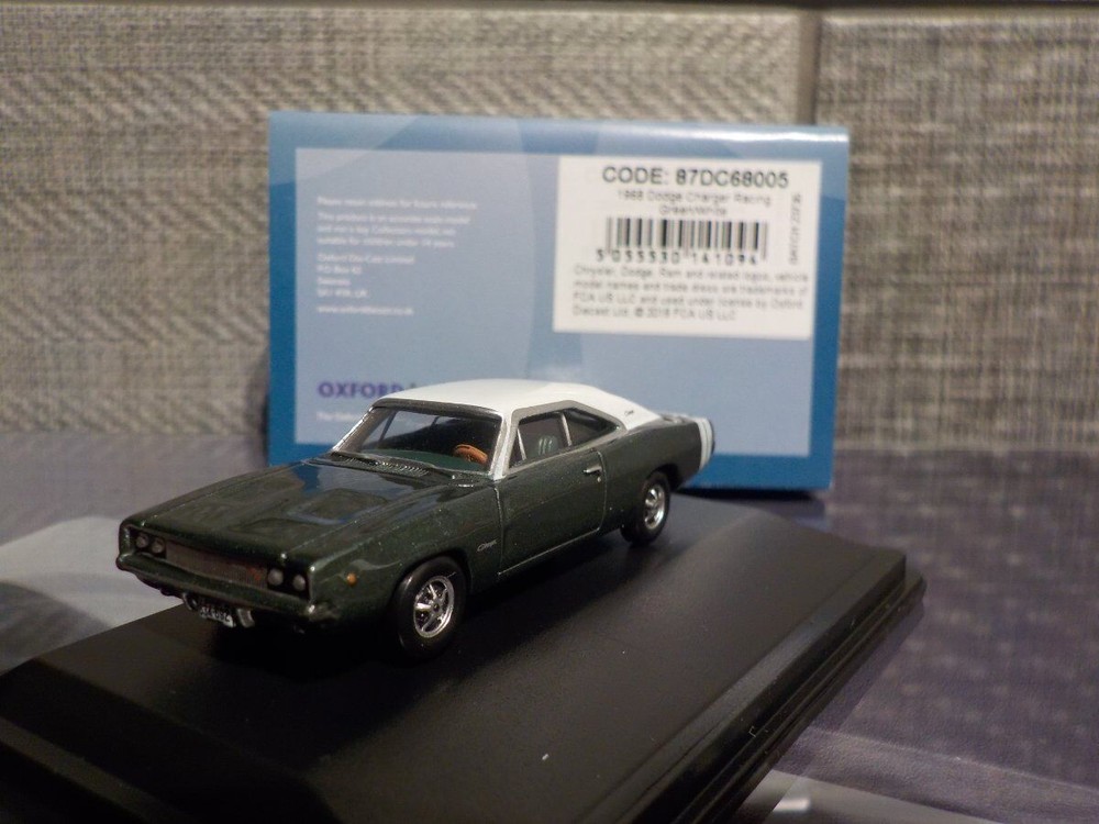 Dodge Charger – Racing 1968 – Green -Oxford Diecast – 1/87 – 87DC68005