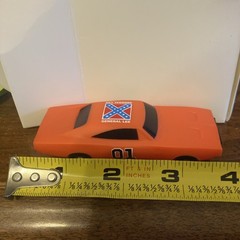 General Lee 4” 69 Dodge Charger Dukes Of Hazzard Rubber Car 1/64 Brand New