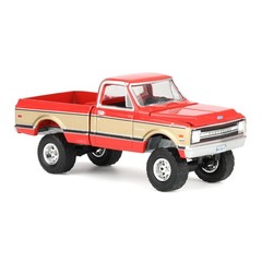 1/64 Lifted 1969 Chevrolet K10 Pickup Truck, Red & Gold, GL, 51687-B