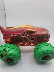 MEGA-WREX Dragon MONSTER TRUCK RARE Red With Green Tires 2020 Hot Wheels SEE