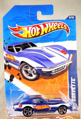 2011 Hot Wheels #158 HW Racing 8/10 ’69 CORVETTE Blue Variation w/Chrome MC5 Sp