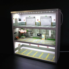 1/64 Parking Lot Display LED Lighting Car Garage Diorama Connector Scene Model