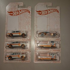 Hot Wheels 52nd Anniversary (3) 55 Chevy Gassers, (2) T2, (1) Chase Gazella GT