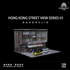 1/64 Diorama Hong Kong Building Model City Street View Parking Lot Scene Model