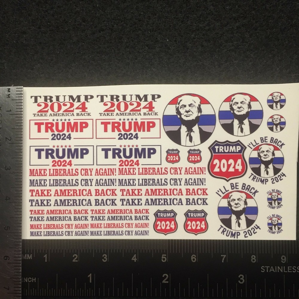 Clear 1:64 Waterslide Decal for Hot Wheels JDM VW Silverado Camaro Trump 2024