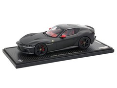 FERRARI 12CILINDRI MATT BLACK & DISPLAY CASE 1/18 MODEL CAR BY BBR P18254 E