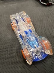 Hot Wheels Clear Blue Orange Diecast Plastic Car 1:64 Scale Toy Model