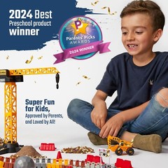 Construction Toy Track For Kids Playset Gift – Excavator Truck Crane Vehicles