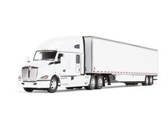 Kenworth T680 Sleeper 53ft Smooth Sided Dry Goods Trailer White 1/64
