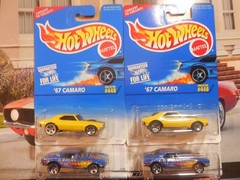 Hot Wheels 67 CAMARO LOT 4 X-Ray Cruiser Edition #448 COLOR WHEEL VARIATION 3 5