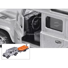Land Rover Defender Trailer Towing Rescue Boat Toys for Kids Diecast Toy Vehicle