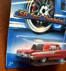 2006 Hot Wheels ’58 Ford Thunderbird #181 Dark Red/Silver LW 2nd Color Variation