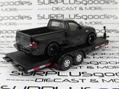 Hot Wheels 1:64 LOOSE Track Day: 1999 ’99 FORD F-150 SVT LIGHTNING w/Car Trailer