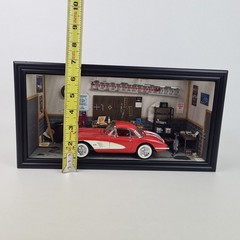 🚨 Franklin Mint Garage Diorama 1:43 With 1958 Corvette Rare Stand Vntg B11XR15