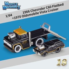 Maisto 1:64 1966 C60 Flatbed Trailer Oldsmobile Vista Cruiser Model Metal Car