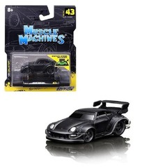 RWB 993 911 MATT BLACK 1/64 DIECAST MODEL CAR BY MUSCLE MACHINES 15583-3I