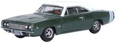 OXFORD 1/87 1968 DODGE CHARGER RACING GREEN/WHITE 87DC68005