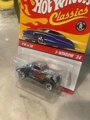 2005 Hot Wheels Classics Series 2 18/30 3-WINDOW ’34 Chrome w/White Wall 5 Spoke
