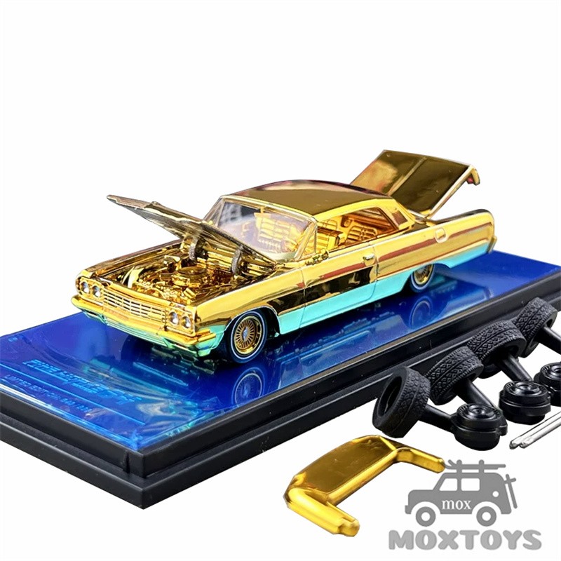 Fine Works64 1:64 Impala Lowrider Electroplated gold Diecast Model Car