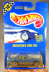 1990 Hot Wheels Speed Points Blue Card #184 MERCEDES 380SEL Blue w/Chrome UH Sp