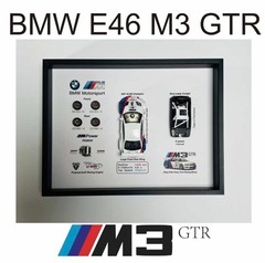 BMW E46 M3 GTR 3D Display Frame | Diecast Car Collector Wall Art Gift