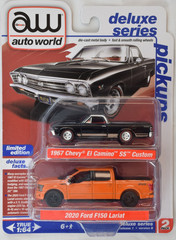 Auto World Pickups 1967 Chevy El Camino SS & 2020 Ford F150 – 2 Pack 1:64