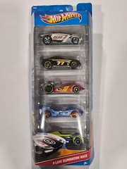 2010 Hot Wheels 4-Lane Elimination Race 5pack Box Set New in Box