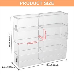 Clear Display Case 4 Levels 8 Slots Box for 1:64 Vehicles Toy Model Storage
