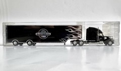 1/87 TNS Freightliner Coronado w/53’ Drop Bed Spread Axle Racing Trailer SPT309B