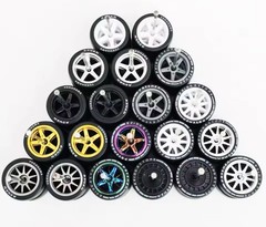 1/64 Scale Wheels & Rubber Tires (10 Sets) Real Riders fits Hot Wheels Set M