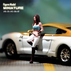 1/18 1/24 1/43 1/64 1/87 Miniatures Leaning Car Girl Scene Figures For Cars